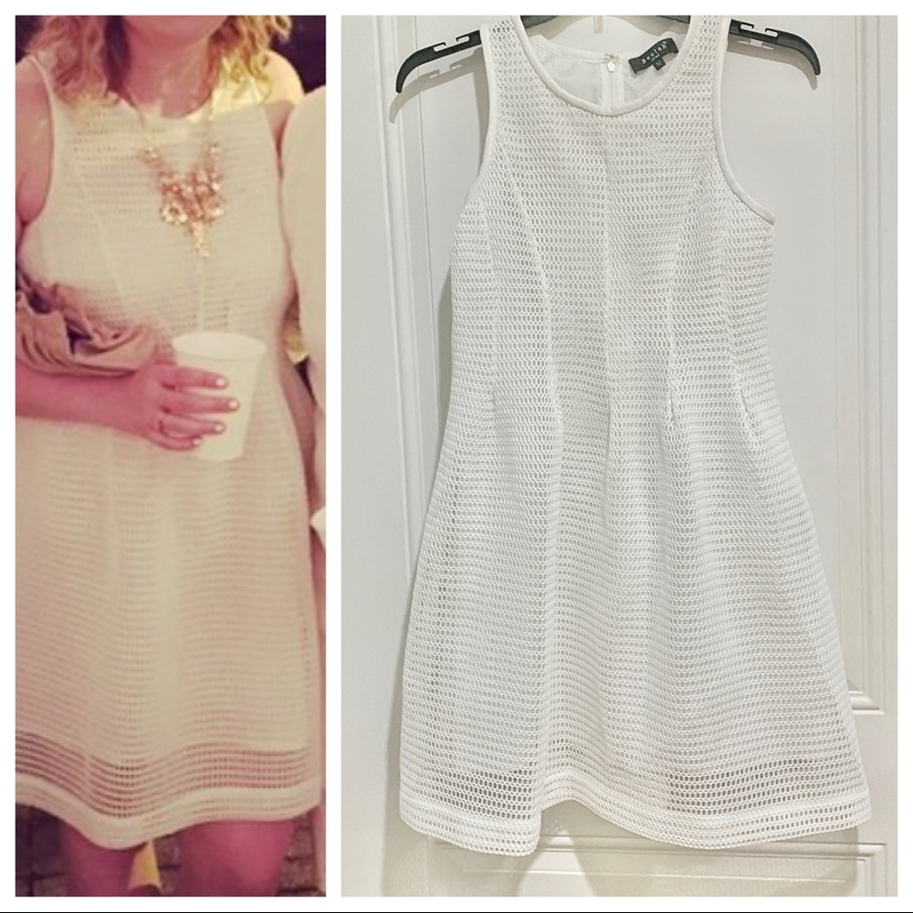 EUC! Unique Netted White Fit & Flare Dress